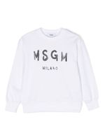 MSGM Kids sweat en coton à logo imprimé - Blanc - thumbnail