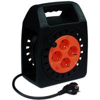 Qwatt Pro HomeMaster kabelshaspel - zwarte vinylkabel - 15 m - 4 contacten - IP20