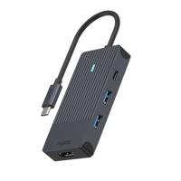 Rapoo UCM-2001 USB-C Adapter 4-in-1 USB Hub Zwart