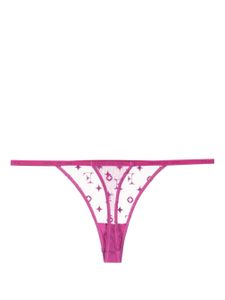 Fleur Du Mal string à motif monogrammé brodé - Violet