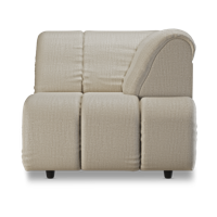 HKliving Wave bank right high arm Pure Ivory