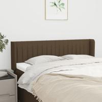 Hoofdbord met randen 147x16x78/88 cm stof donkerbruin