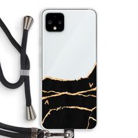 Gouden marmer: Pixel 4 XL Transparant Hoesje met koord
