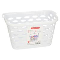 Plasticforte Wasknijpers - ophang mandje - aan haak - 25 x 15 x 20 cm - wit - kunststof