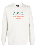 A.P.C. sweat en coton à logo imprimé - Tons neutres