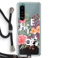 Hello in flowers: Sony Xperia 5 III Transparant Hoesje met koord