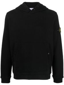 Stone Island Compass-appliqué cotton hoodie - Noir