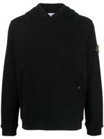 Stone Island Compass-appliqué cotton hoodie - Noir - thumbnail