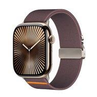 Nylon bandje met Parachute sluiting - Donkerpaars - Geschikt voor Apple Watch 44mm / 45mm / 46mm / 49mm