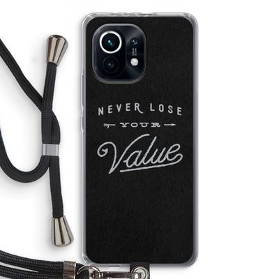 Never lose your value: Xiaomi Mi 11 Transparant Hoesje met koord