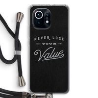 Never lose your value: Xiaomi Mi 11 Transparant Hoesje met koord