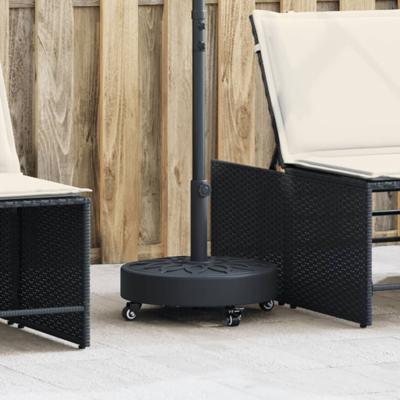 Parasolvoet met wielen voor stok van 38 / 48 mm 27 kg rond
