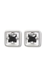 Suzanne Kalan puces d'oreilles Inlay en or blanc 18ct serties de saphirs - Argent