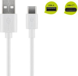 Goobay 45563 USB-kabel USB 2.0 1 m USB A USB C Wit