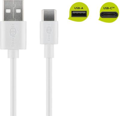 Goobay 45563 USB-kabel USB 2.0 1 m USB A USB C Wit