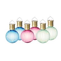 Set van 6x stuks buiten led roze, blauwe en groene lampion solar verlichting 11 cm - thumbnail