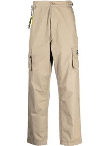 izzue pantalon droit en coton à poches cargo - Marron