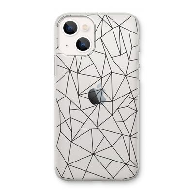 Geometrische lijnen zwart: iPhone 13 mini Transparant Hoesje