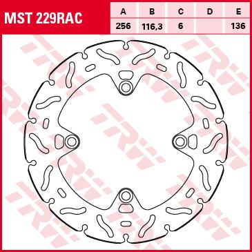 TRW Remschijf, remschijven voor de moto, MST229RAC