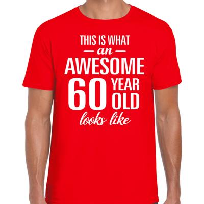 Awesome 60 year - geweldige 60 jaar cadeau t-shirt - rood - voor heren - Verjaardag cadeau Awesome 60 year - geweldige 60 jaar cadeau t-shirt - rood - voor heren - Verjaardag cadeau