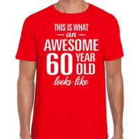 Awesome 60 year - geweldige 60 jaar cadeau t-shirt - rood - voor heren - Verjaardag cadeau