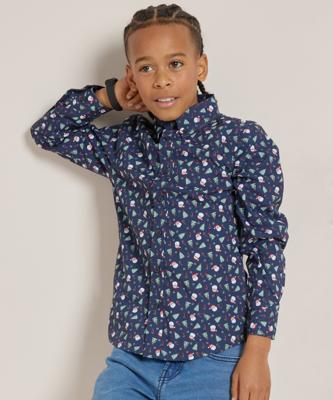 blouse met kerstprint