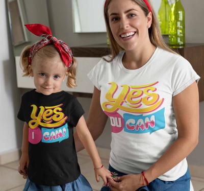 "Yes you can" moeder kinder t-shirt