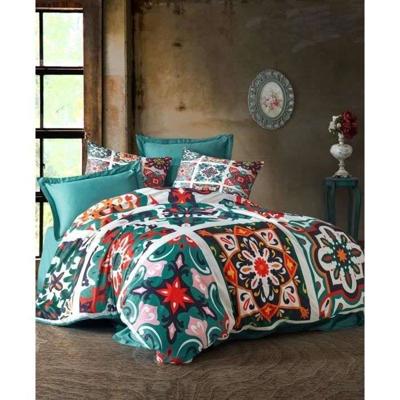 Beddengoedset - 1 dekbedovertrek 220 x 240 cm + 2 kussenslopen 60 x 60 cm - 100% microsatijn polyester - Groen