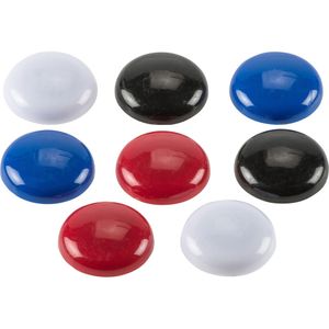 16x stuks memo / whiteboard magneten zwart / wit / blauw / rood