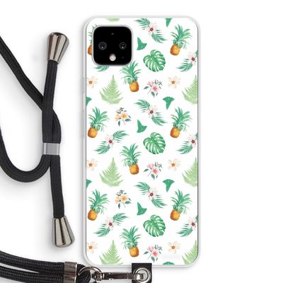Ananas bladeren: Pixel 4 XL Transparant Hoesje met koord