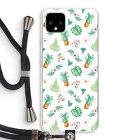 Ananas bladeren: Pixel 4 XL Transparant Hoesje met koord