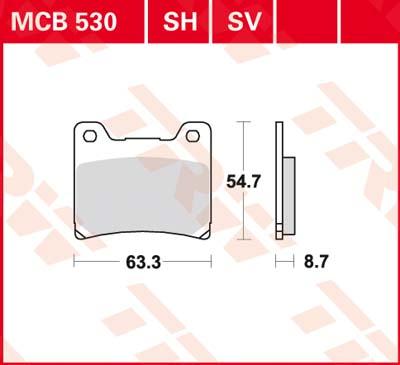 TRW Remblokken, en remschoenen voor de moto, MCB530 Allround organisch