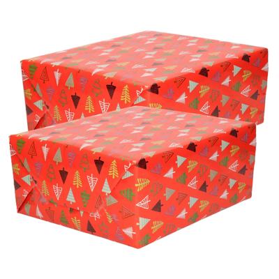 Luxe Kerst inpakpapier - cadeaupapier - rood - Christmas Trees - 4x rollen - 250 x 70 cm Luxe Kerst inpakpapier - cadeaupapier - rood - Christmas Trees - 4x rollen - 250 x 70 cm