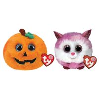 Ty - Knuffel - Teeny Puffies - Halloween Pumpkin & Princess Husky