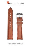 Horlogeband Hamilton H0017791253501 / H600779100 / Khaki Aviation Leder Bruin 22mm