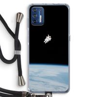 Alone in Space: Motorola Moto G9 Plus Transparant Hoesje met koord