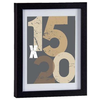 Houten fotolijst - zwart - 18 x 24 cm - fotolijstje - met passe-partout - decoratie