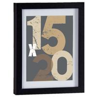 Houten fotolijst - zwart - 18 x 24 cm - fotolijstje - met passe-partout - decoratie