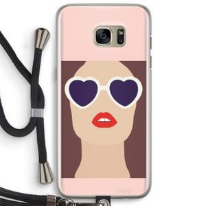 Red lips: Samsung Galaxy S7 Edge Transparant Hoesje met koord