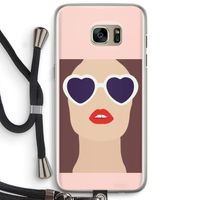 Red lips: Samsung Galaxy S7 Edge Transparant Hoesje met koord