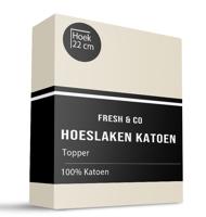 Topper Hoeslaken - Katoen - Creme - Verkoelend - 140x200 cm - Creme - Fresh and Co - Dekbed-Discounter.nl