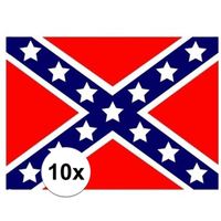 10x stuks Stickertjes van vlag van USA rebel   -