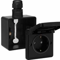 Niko Hydro waterdicht stopcontact 1-voudig zwart