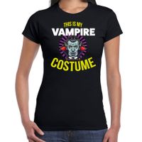 Vampire costume halloween verkleed t-shirt zwart voor dames 2XL  - - thumbnail