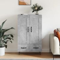 Hoge kast 69,5x31x115 cm bewerkt hout betongrijs - thumbnail