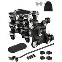 VEVOR Meubelverplaatser, 158 x 158 x 65 mm, max. draagvermogen 544 kg, robuuste meubelverplaatser met 5 x 360° draaibare wielen, gereedschapsset voor het tillen en verplaatsen van meubels voor huishoudelijke apparaten, banken, koelkasten en wasmachines