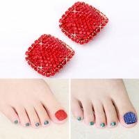 2 stuks Crystal nep Nail Art Tips Rhinestone volledige dekking teennagels Decals stickers (NO: 34)
