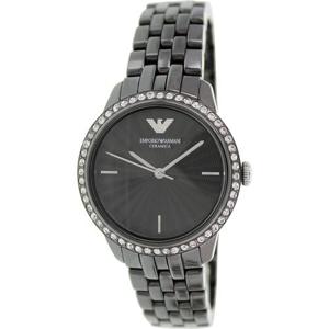 Emporio Armani quartz zwarte wijzerplaat roestvrij stalen dameshorloge AR1478