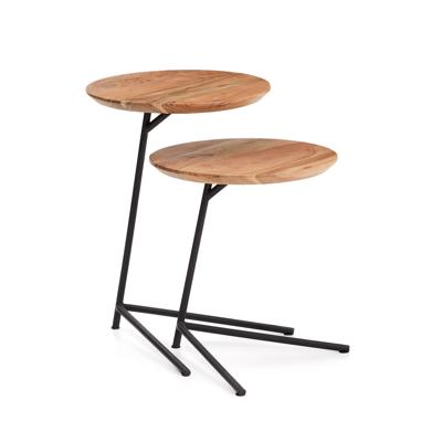 Kave Home Ronde Bijzettafel 'Vintara' Acaciahout, Set van 2 stuks