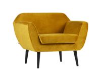 WOOOD Fauteuil Rocco Velvet - Okergeel - thumbnail